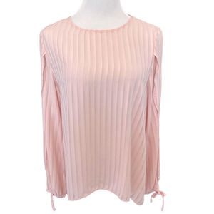 WAVERY GREY Pink Blouse with Split Long Sleeves
